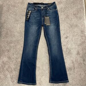 Fire & Rain Jeans Women’s 17 Blue Bootcut High Rise Dark Denim Embellished